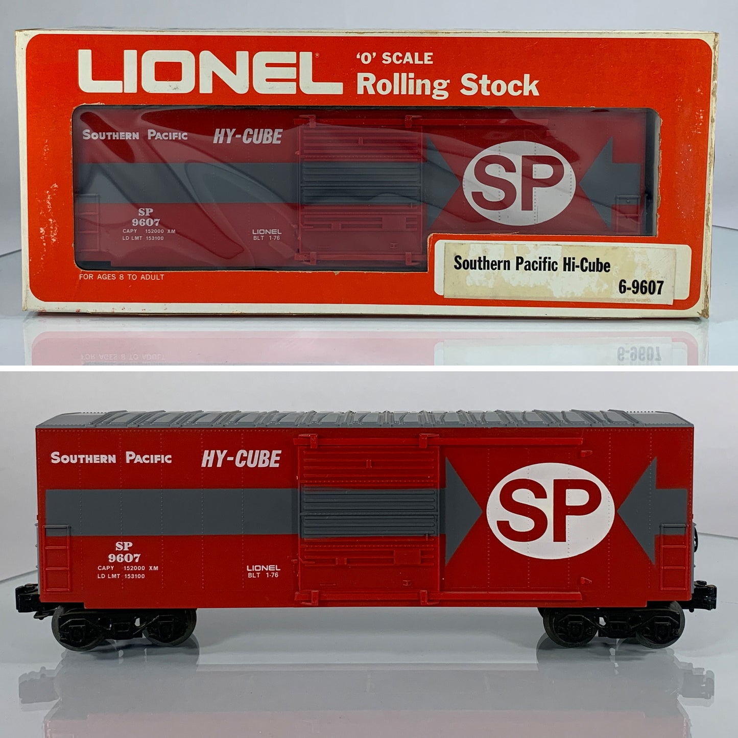 LIONEL • O GAUGE • 1976 Southern Pacific Hi-Cube Boxcar 6-9607 • EX COND • LNOS