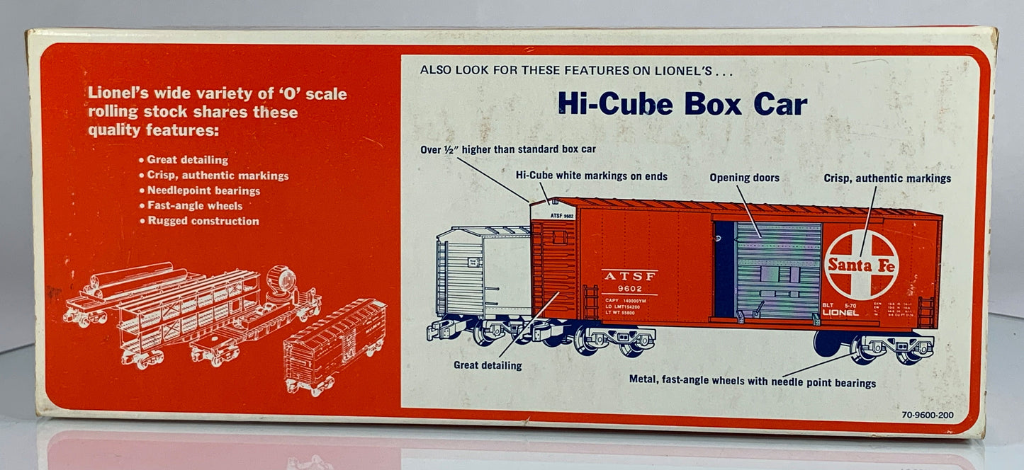 LIONEL • O GAUGE • 1976 Southern Pacific Hi-Cube Boxcar 6-9607 • EX COND • LNOS