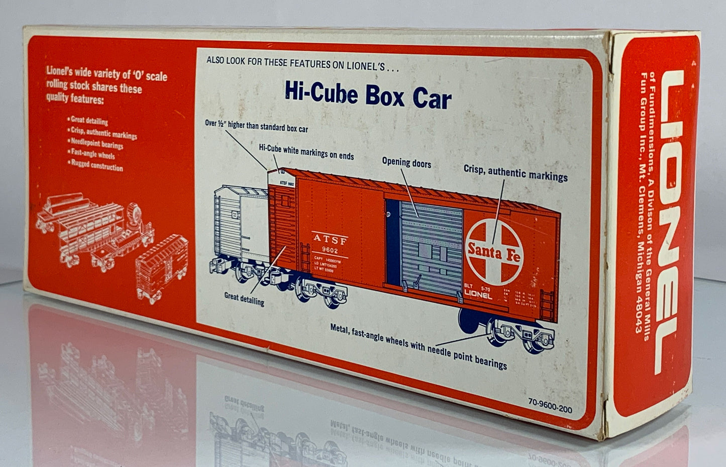 LIONEL • O GAUGE • 1976 Southern Pacific Hi-Cube Boxcar 6-9607 • EX COND • LNOS