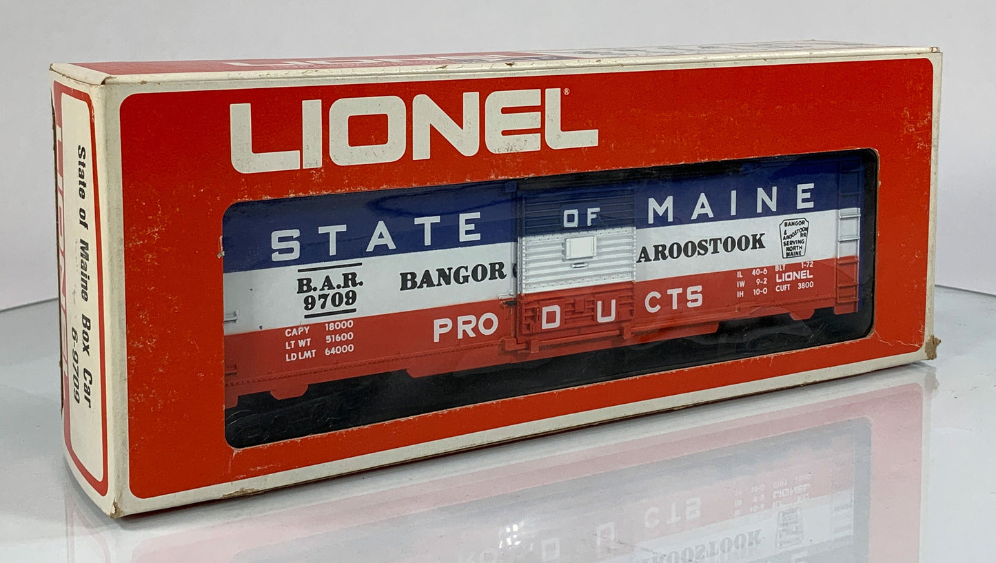 LIONEL • O GAUGE • 1972 State of Maine Bangor and Aroostook Boxcar 6-9709 • EX COND hi