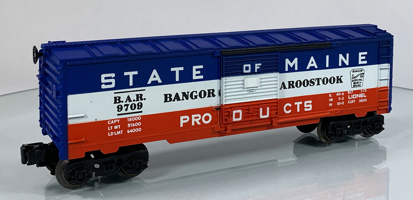 LIONEL • O GAUGE • 1972 State of Maine Bangor and Aroostook Boxcar 6-9709 • EX COND hi