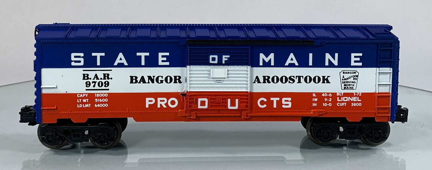 LIONEL • O GAUGE • 1972 State of Maine Bangor and Aroostook Boxcar 6-9709 • EX COND hi