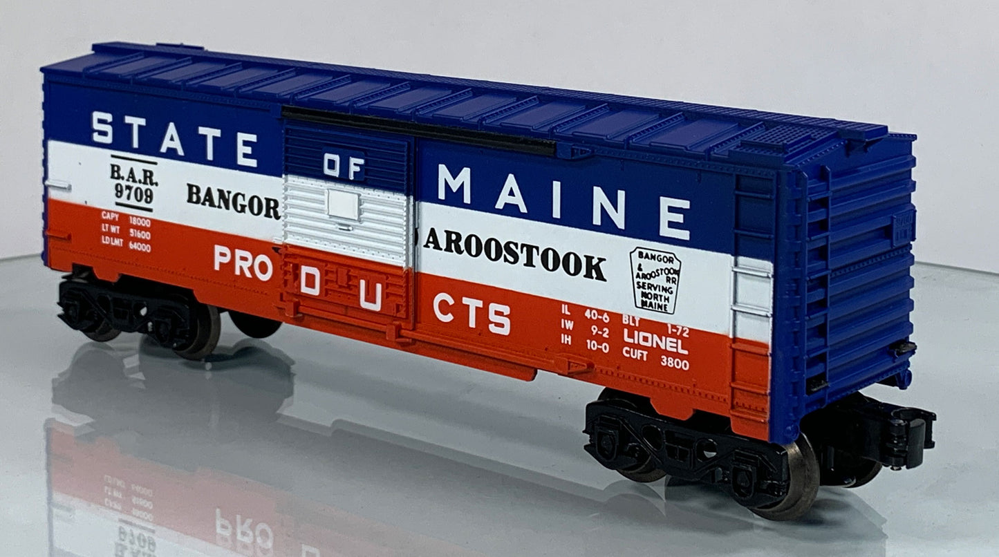 LIONEL • O GAUGE • 1972 State of Maine Bangor and Aroostook Boxcar 6-9709 • EX COND hi