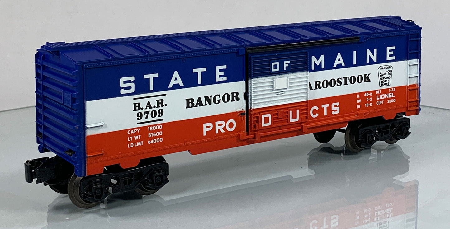 LIONEL • O GAUGE • 1972 State of Maine Bangor and Aroostook Boxcar 6-9709 • EX COND hi