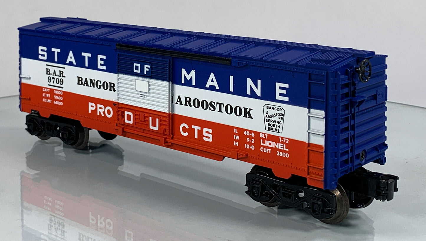 LIONEL • O GAUGE • 1972 State of Maine Bangor and Aroostook Boxcar 6-9709 • EX COND hi