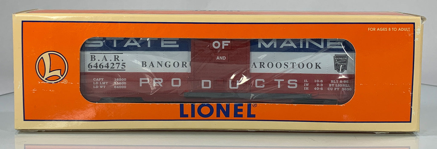 LIONEL • O GAUGE • 1996 State of Maine Bangor Aroostook Car 6-19285 • NEW OLD STOCK