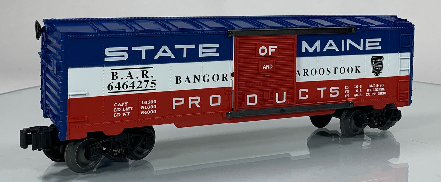 LIONEL • O GAUGE • 1996 State of Maine Bangor Aroostook Car 6-19285 • NEW OLD STOCK
