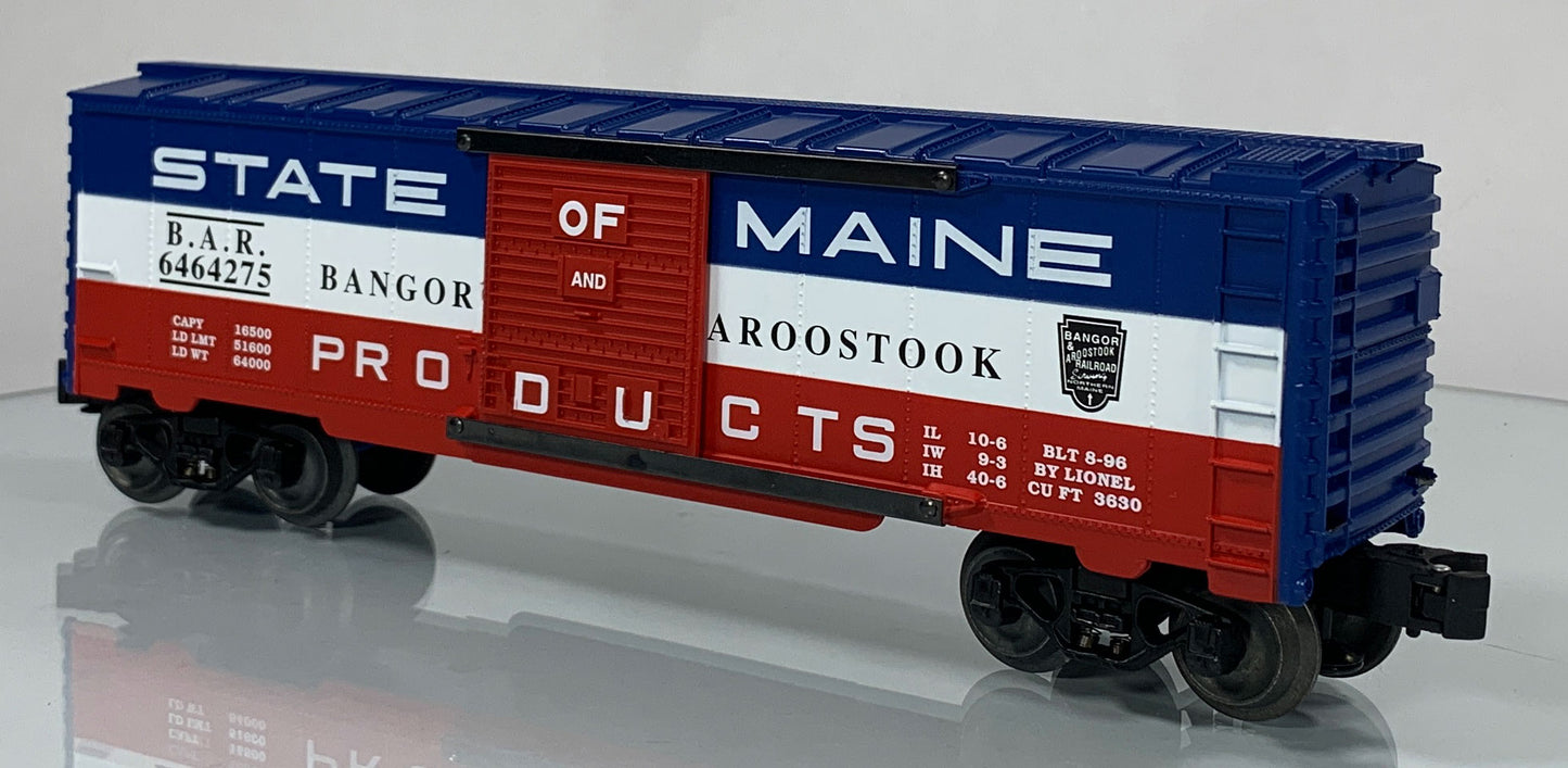 LIONEL • O GAUGE • 1996 State of Maine Bangor Aroostook Car 6-19285 • NEW OLD STOCK