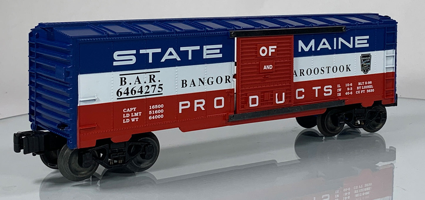 LIONEL • O GAUGE • 1996 State of Maine Bangor Aroostook Car 6-19285 • NEW OLD STOCK