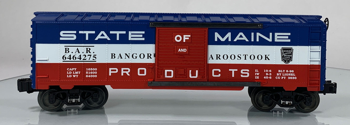 LIONEL • O GAUGE • 1996 State of Maine Bangor Aroostook Car 6-19285 • NEW OLD STOCK