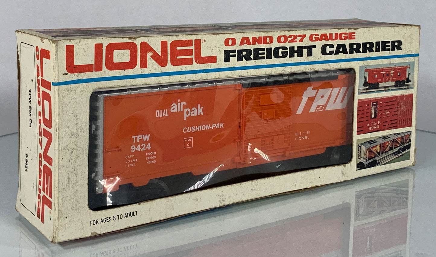 LIONEL • O GAUGE • 1980 TPW Toledo Peoria Western Boxcar 6-9424 • NEW OLD STOCK
