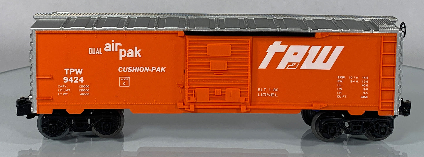 LIONEL • O GAUGE • 1980 TPW Toledo Peoria Western Boxcar 6-9424 • NEW OLD STOCK