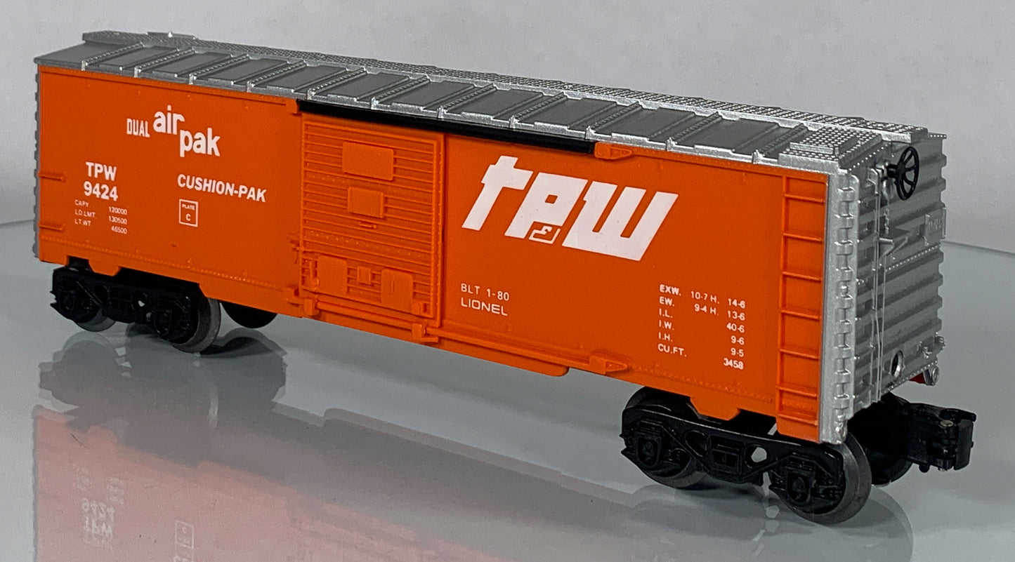 LIONEL • O GAUGE • 1980 TPW Toledo Peoria Western Boxcar 6-9424 • NEW OLD STOCK