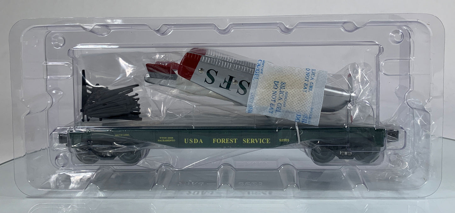 LIONEL • O GAUGE • 2008 TTOS Smokey the Bear Flat Car w Beechcraft Airplane 6-52505 • NEW OLD STOCK