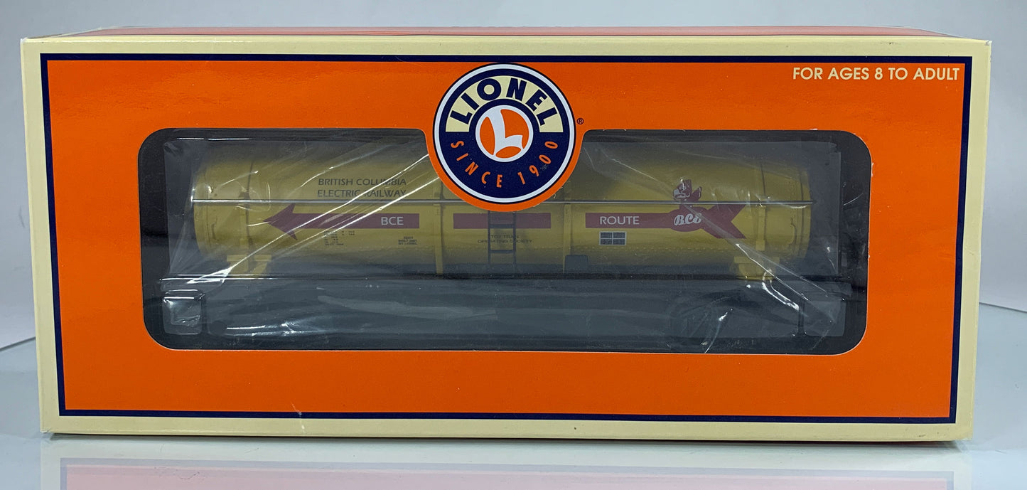 LIONEL • O GAUGE • 2001 TTOS British Colombia Electric Railway Single Dome Tank Car 6-52231 • NEW OLD STOCK