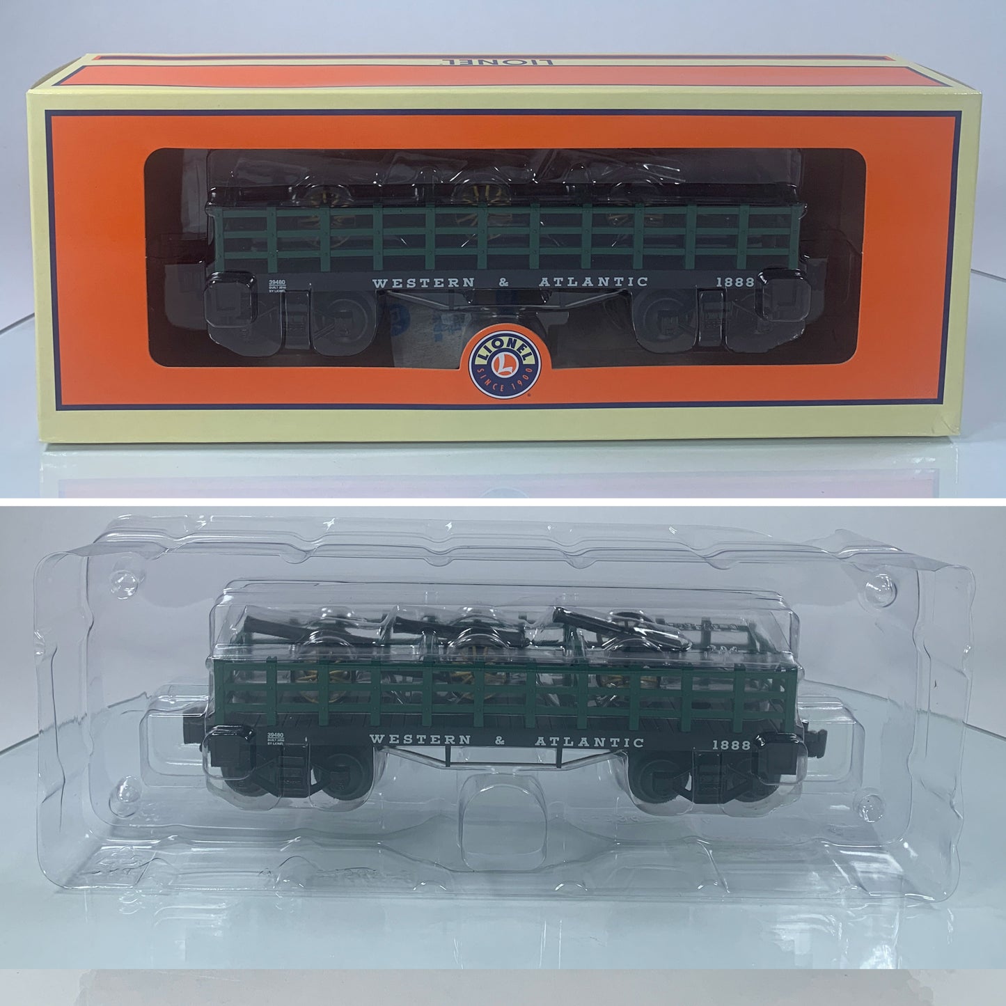 LIONEL • O GAUGE • 2009 Western & Atlantic Flatcar with Cannon Load 6-39480 • NEW OLD STOCK
