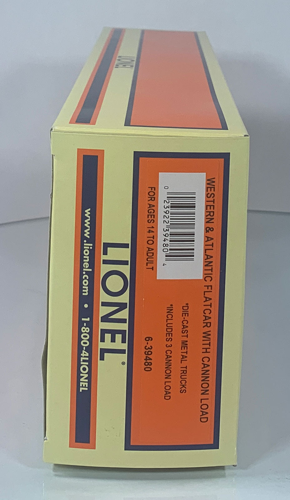 LIONEL • O GAUGE • 2009 Western & Atlantic Flatcar with Cannon Load 6-39480 • NEW OLD STOCK