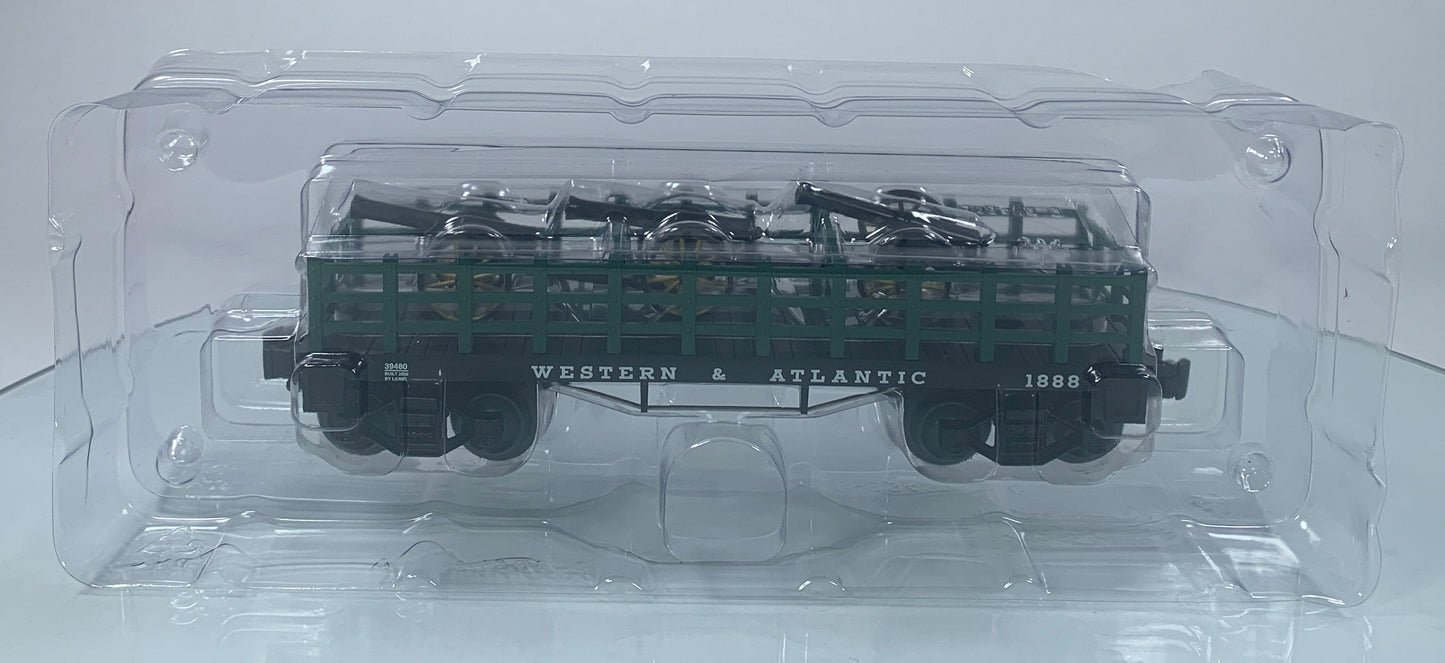 LIONEL • O GAUGE • 2009 Western & Atlantic Flatcar with Cannon Load 6-39480 • NEW OLD STOCK