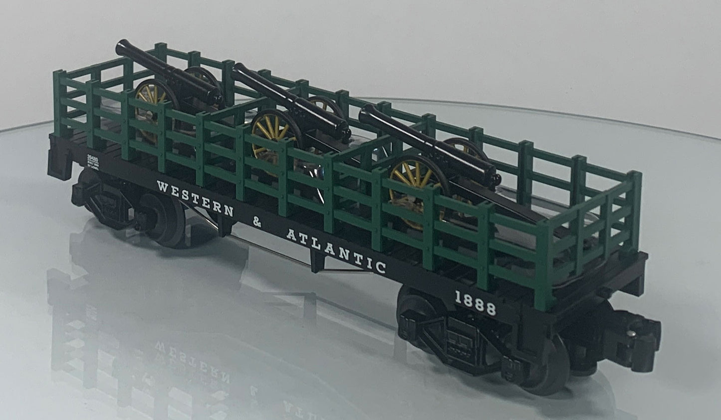 LIONEL • O GAUGE • 2009 Western & Atlantic Flatcar with Cannon Load 6-39480 • NEW OLD STOCK