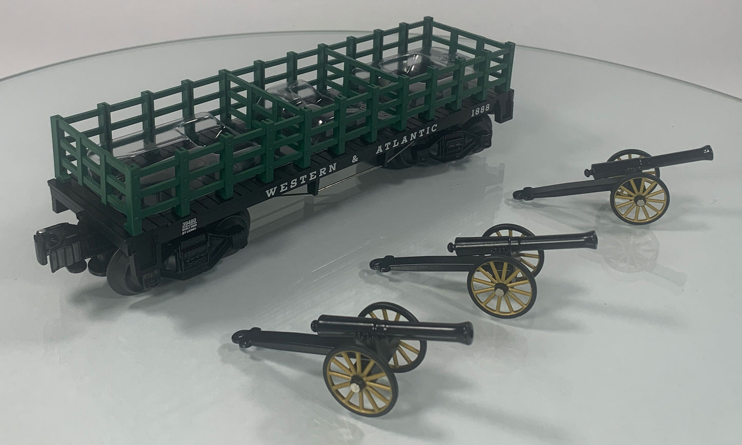 LIONEL • O GAUGE • 2009 Western & Atlantic Flatcar with Cannon Load 6-39480 • NEW OLD STOCK