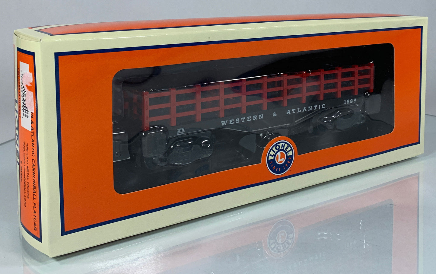 LIONEL • O GAUGE • 2010 Western & Atlantic Cannonball Flatcar 6-39490 • NEW OLD STOCK