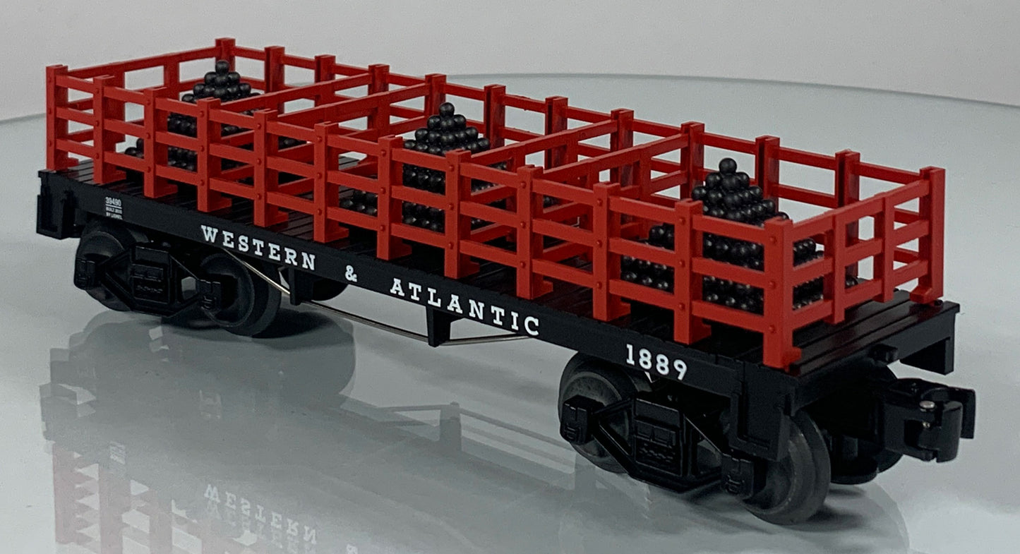 LIONEL • O GAUGE • 2010 Western & Atlantic Cannonball Flatcar 6-39490 • NEW OLD STOCK