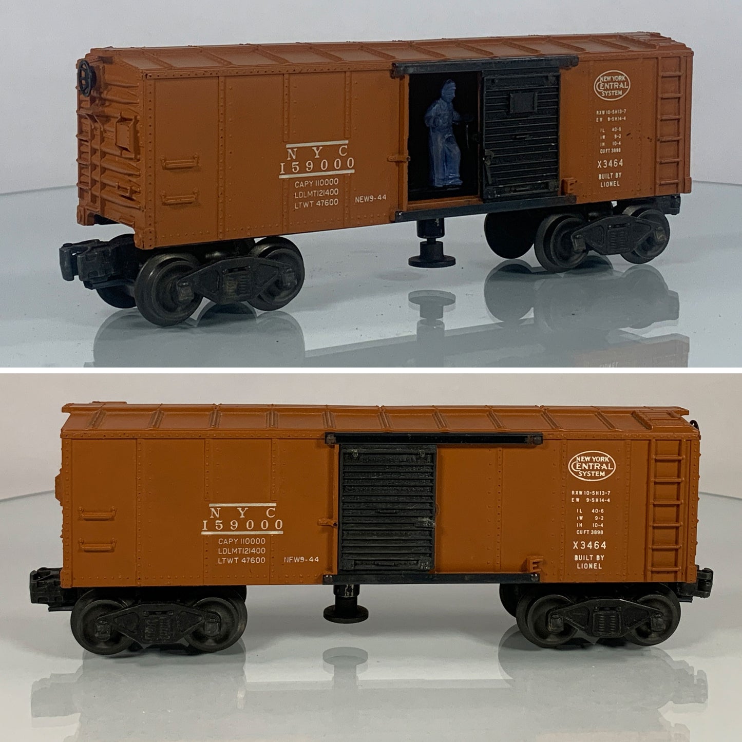 LIONEL • O GAUGE • 1949-1951 Postwar x3464 New York Central Operating Boxcar • VERY GOOD COND