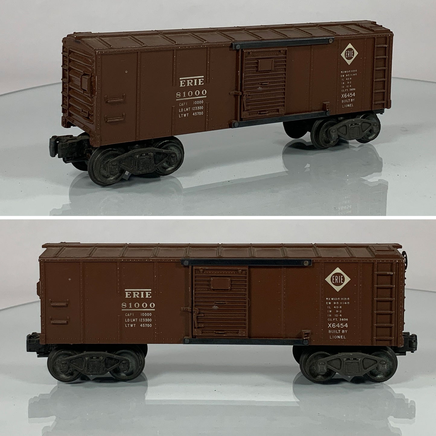 LIONEL • O GAUGE • 1949-1951 Postwar x6454 Erie Boxcar • VERY GOOD COND