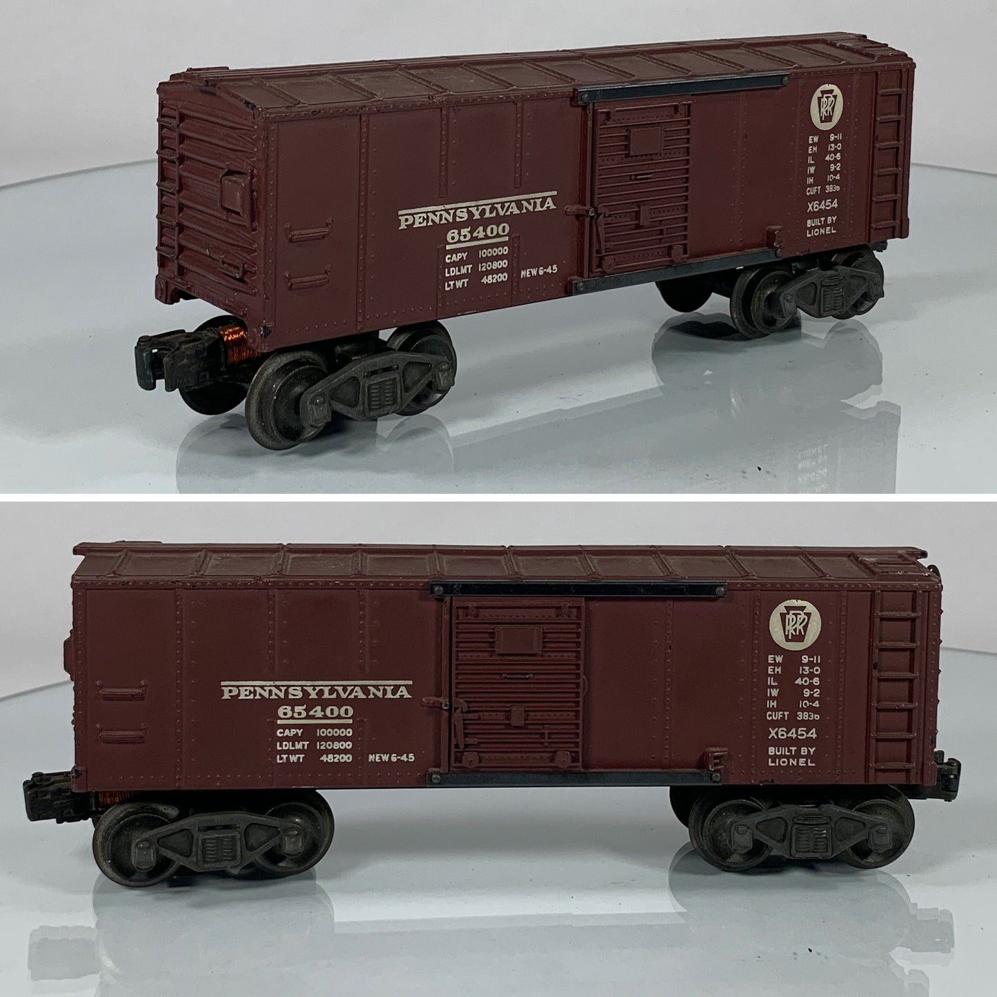 LIONEL • O GAUGE • 1952 Postwar x6454 Pennsylvania Boxcar • VERY GOOD COND