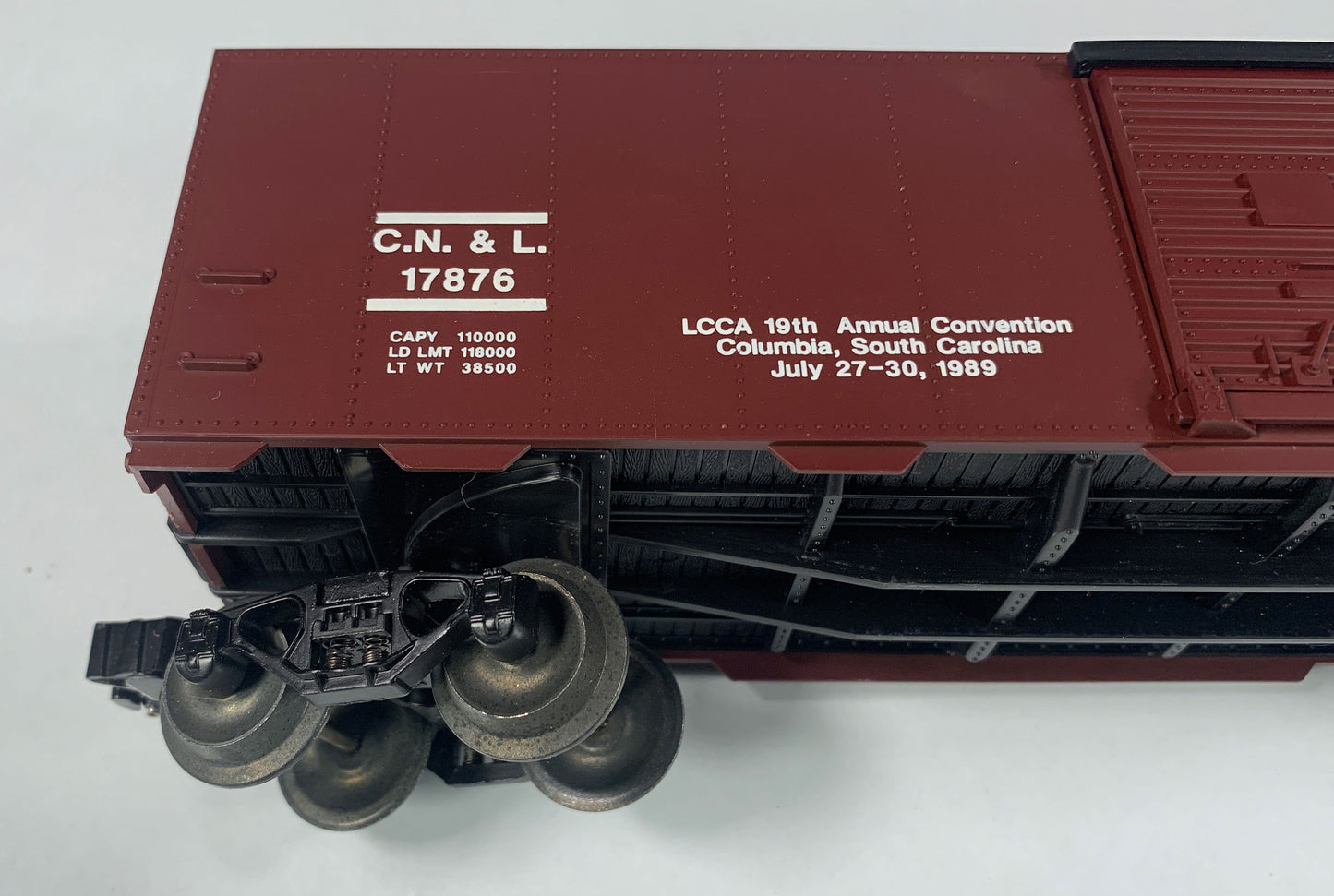 LIONEL • O GAUGE • 1989 LCCA Convention Columbia Newbury and Laurens Boxcar 6-17876 • NEW OLD STOCK