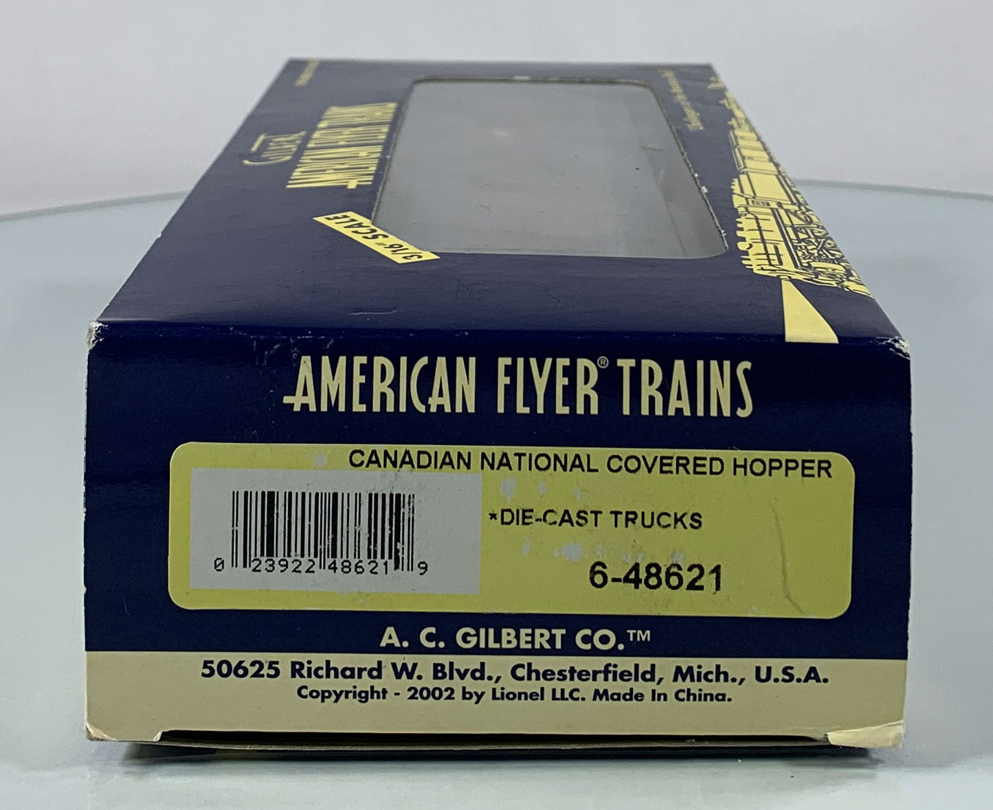 AMERICAN FLYER • S GAUGE • 2002 Canadian National Covered Hopper 6-48621 • NEW OLD STOCK