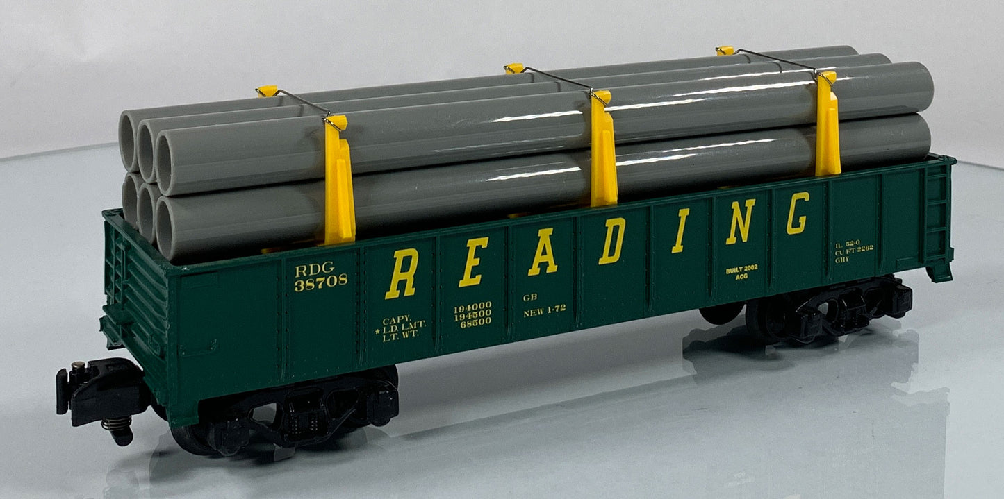 AMERICAN FLYER • S GAUGE • 2002 Reading Gondola w/Pipe Load 6-48526 • NEW OLD STOCK