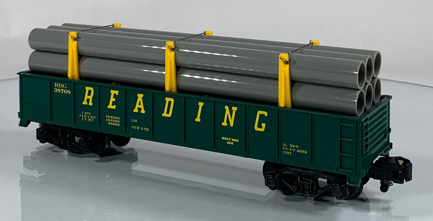 AMERICAN FLYER • S GAUGE • 2002 Reading Gondola w/Pipe Load 6-48526 • NEW OLD STOCK