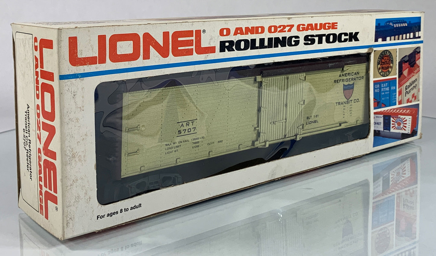 LIONEL • O GAUGE • 1981 American Refrigerator Transit Co Reefer 6-5707 • NEW OLD STOCK