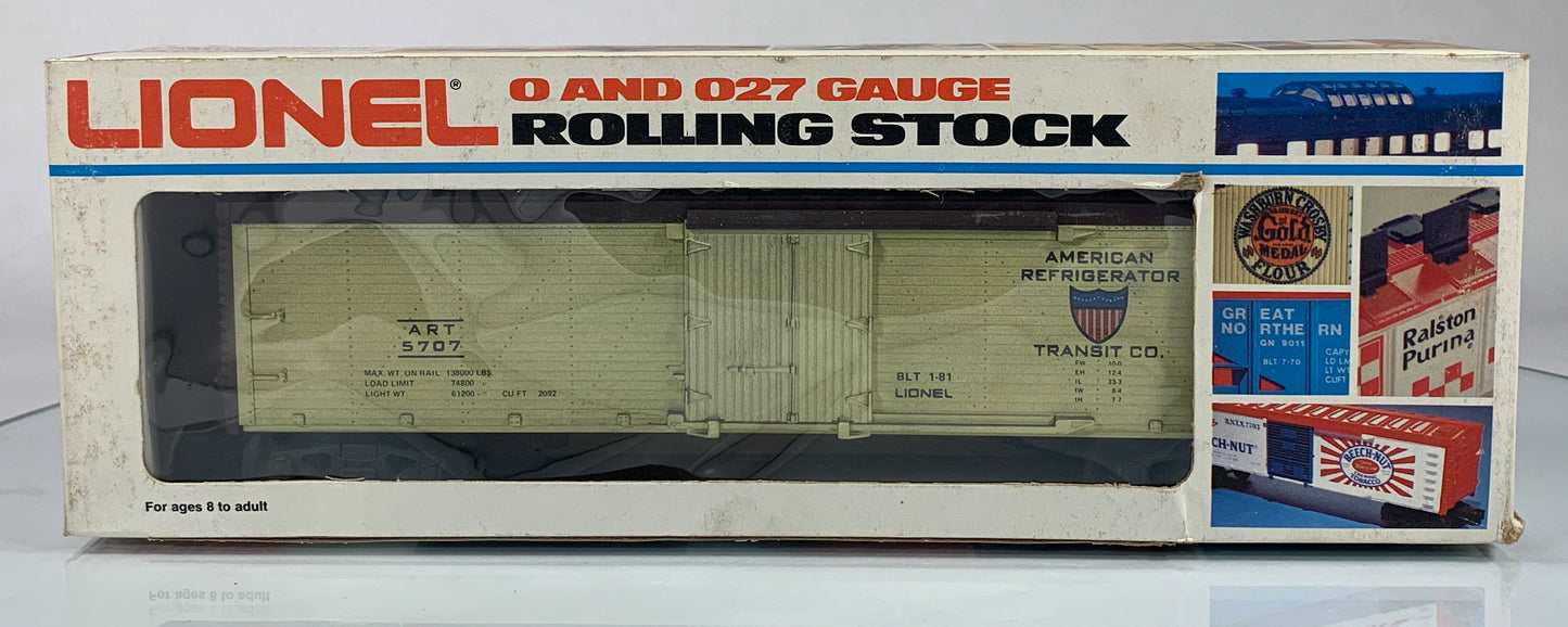LIONEL • O GAUGE • 1981 American Refrigerator Transit Co Reefer 6-5707 • NEW OLD STOCK