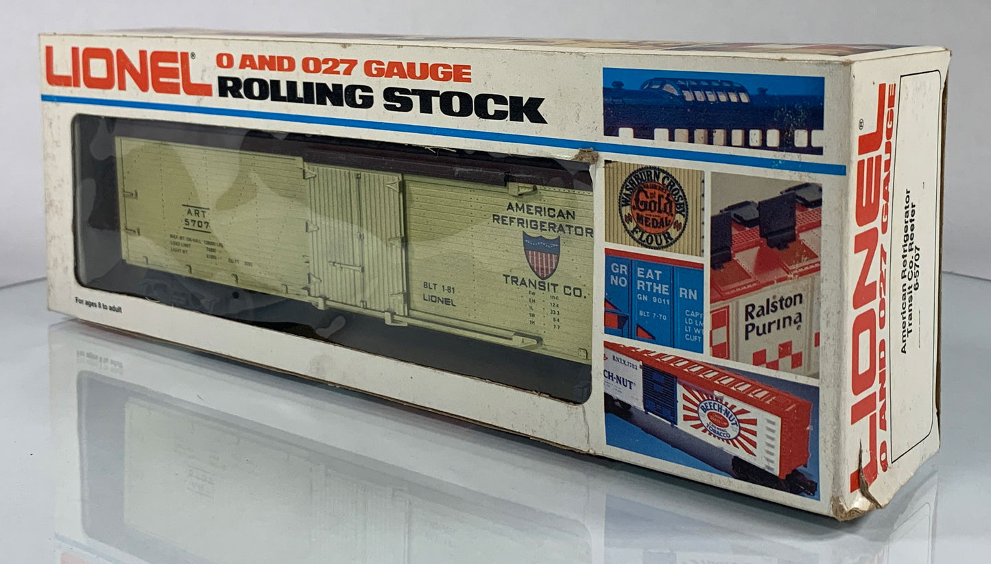 LIONEL • O GAUGE • 1981 American Refrigerator Transit Co Reefer 6-5707 • NEW OLD STOCK