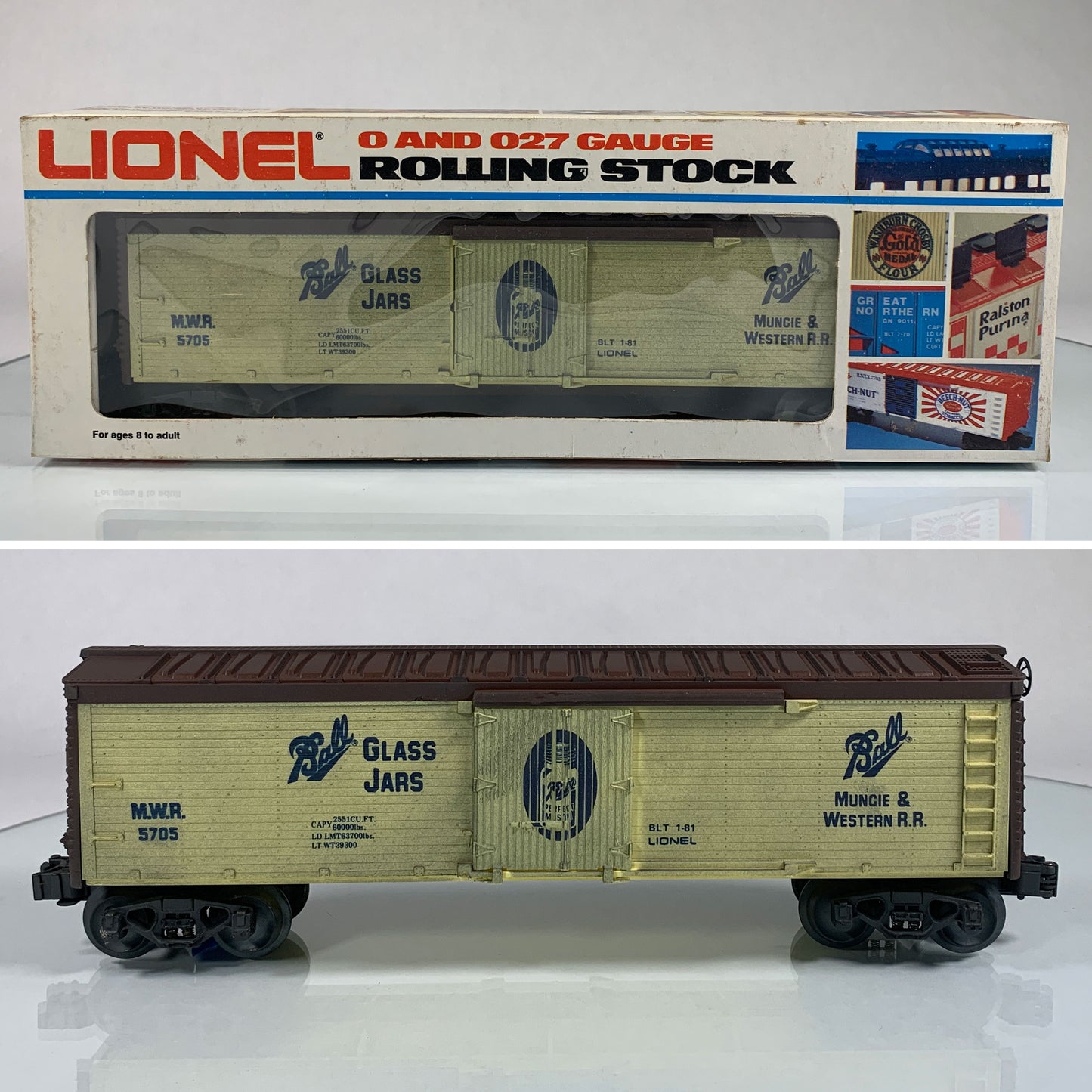 LIONEL • O GAUGE • 1981 Ball Glass Jars Reefer 6-5705 • NEW OLD STOCK