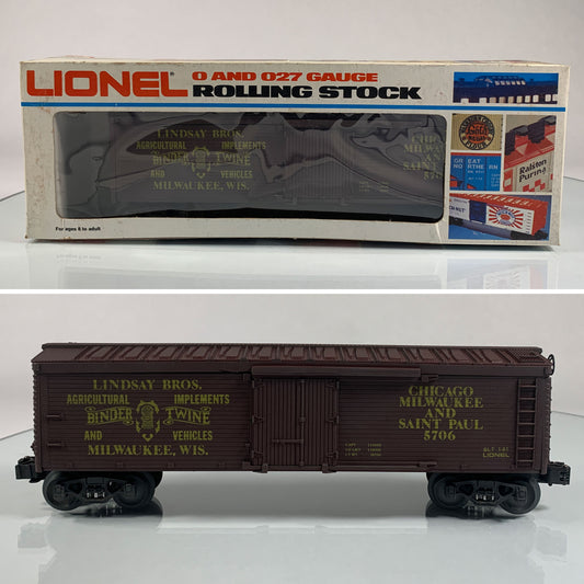 LIONEL • O GAUGE • 1981 Lindsay Bros Binder & Twine Reefer 6-5706 • NEW OLD STOCK