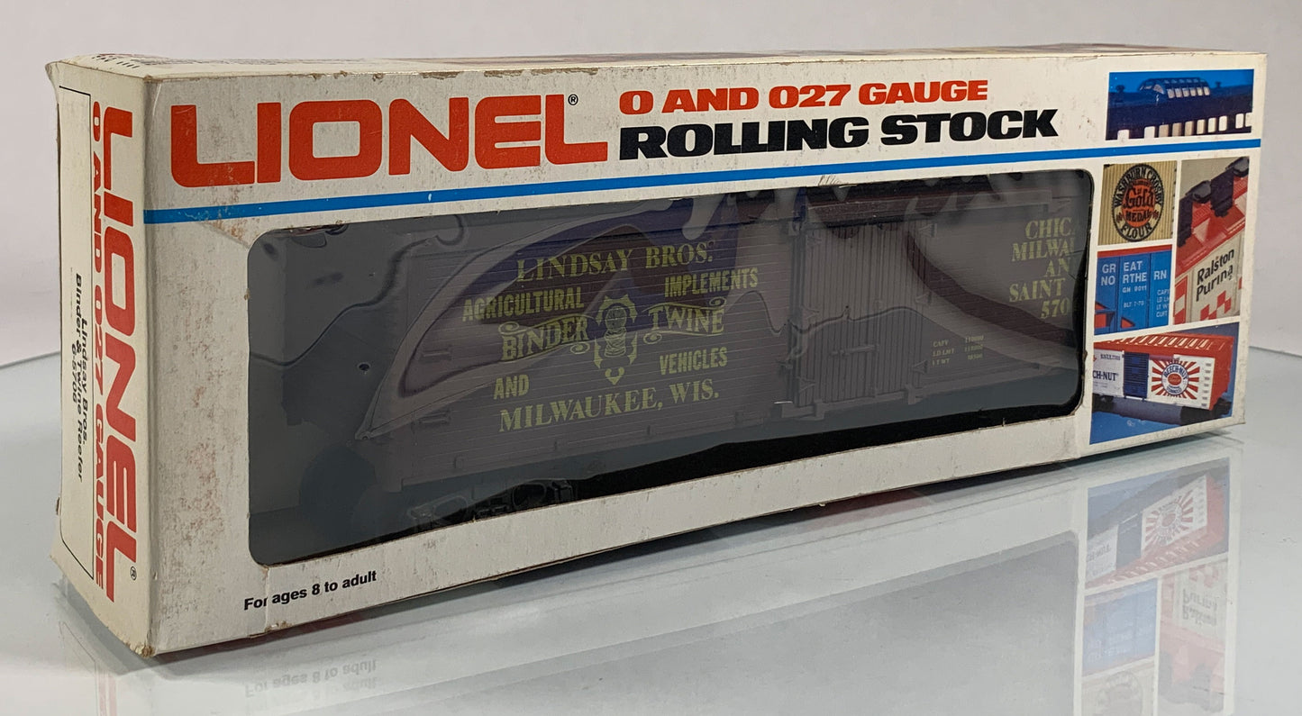 LIONEL • O GAUGE • 1981 Lindsay Bros Binder & Twine Reefer 6-5706 • NEW OLD STOCK