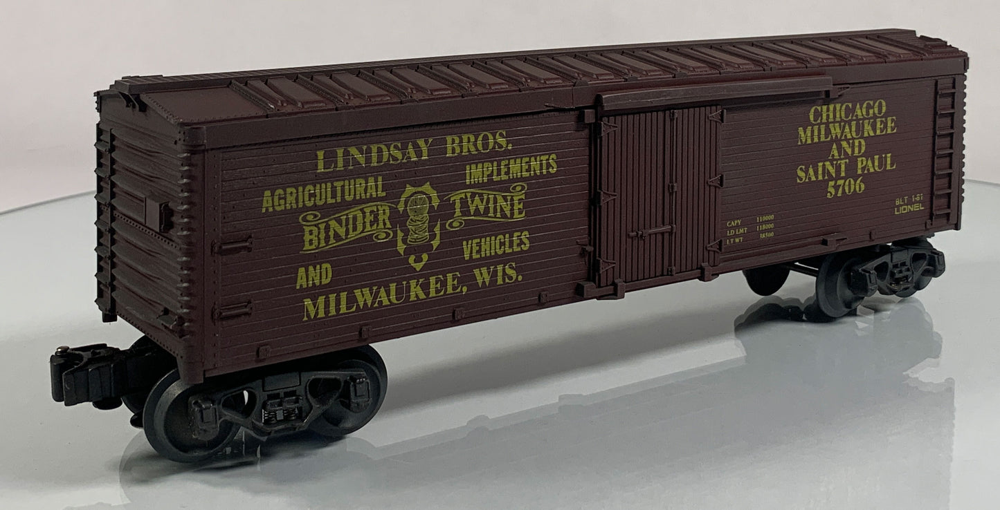 LIONEL • O GAUGE • 1981 Lindsay Bros Binder & Twine Reefer 6-5706 • NEW OLD STOCK