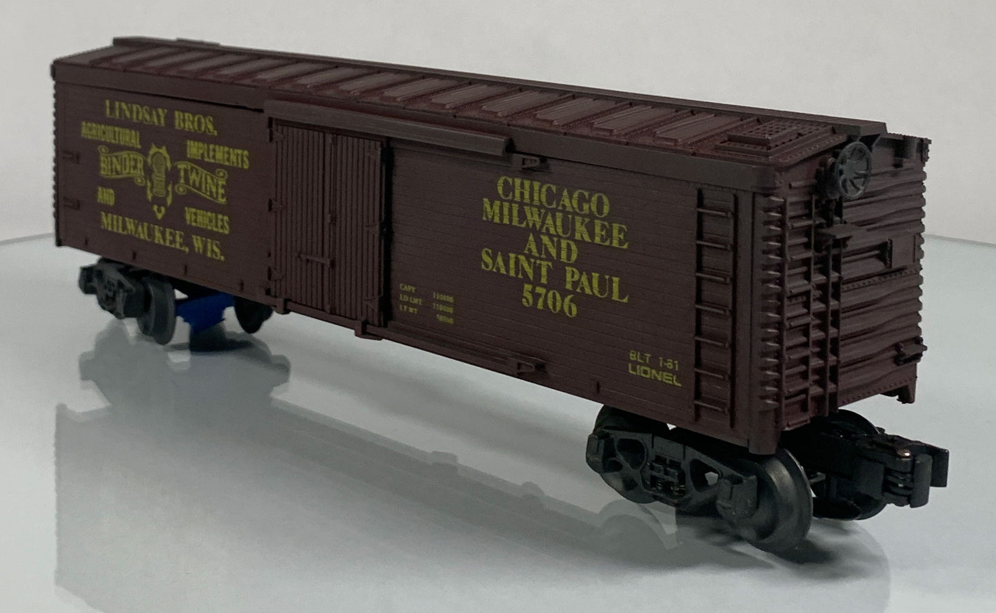 LIONEL • O GAUGE • 1981 Lindsay Bros Binder & Twine Reefer 6-5706 • NEW OLD STOCK