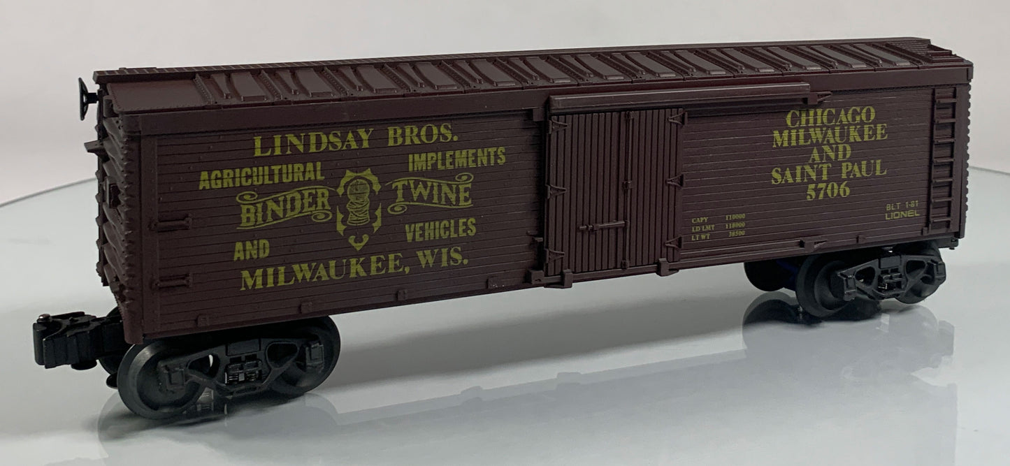 LIONEL • O GAUGE • 1981 Lindsay Bros Binder & Twine Reefer 6-5706 • NEW OLD STOCK