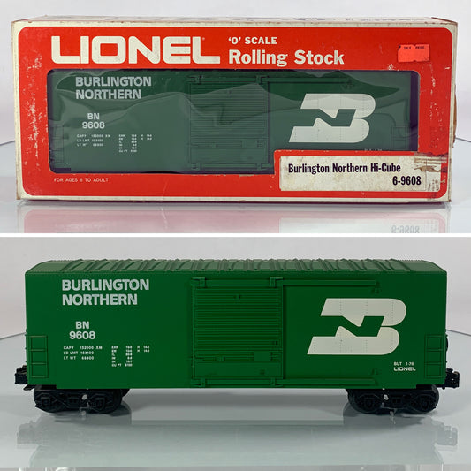 LIONEL • O GAUGE • 1976 Burlington Northern Hi-Cube Boxcar 6-9608 • NEW OLD STOCK