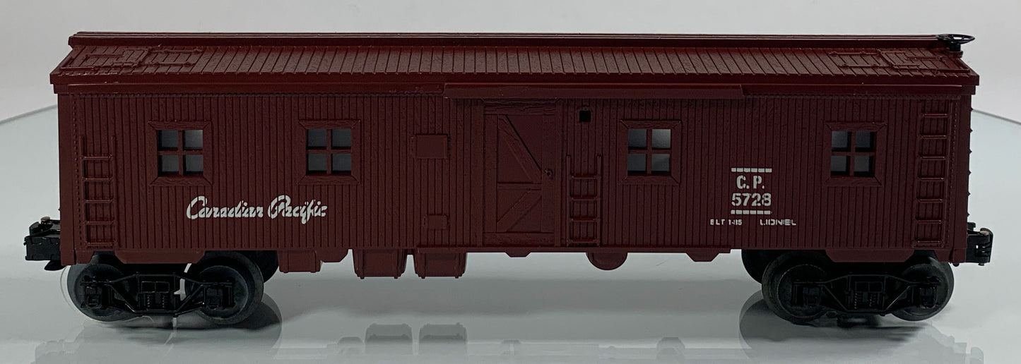 LIONEL • O GAUGE • 1985 Canadian Pacific Illuminated Bunk Car 6-5728 • NEW OLD STOCK