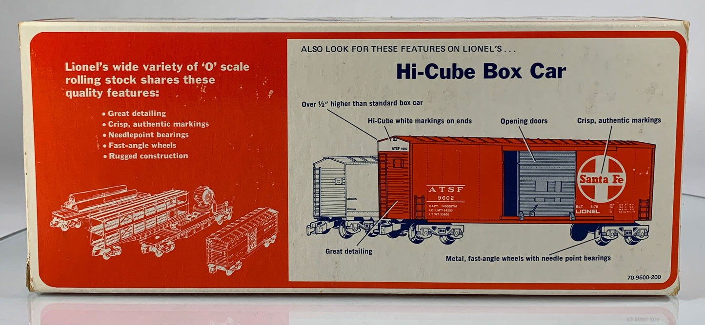 LIONEL • O GAUGE • 1976 Chessie System Hi-Cube Boxcar 6-9600 • EX COND • NOS