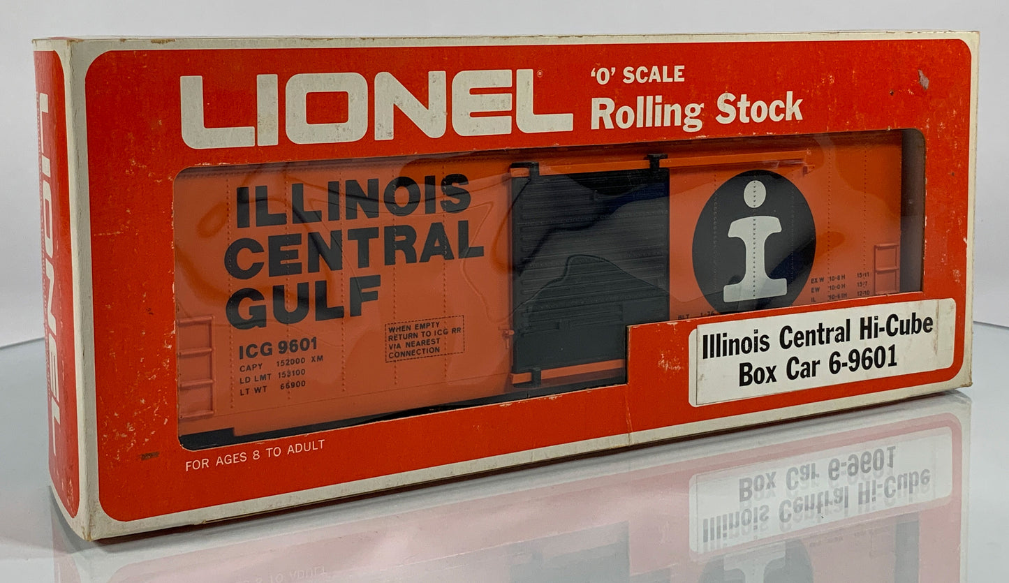 LIONEL • O GAUGE • 1976 Illinois Central Hi-Cube Boxcar 6-9601 • EX COND • LNOS