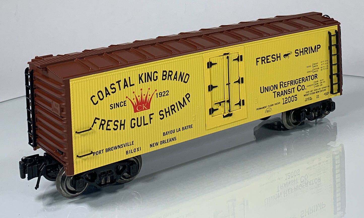 K-LINE • O GAUGE • 2006 Coastal King Brand Shrimp Reefer 6-22314 • NEW OLD STOCK