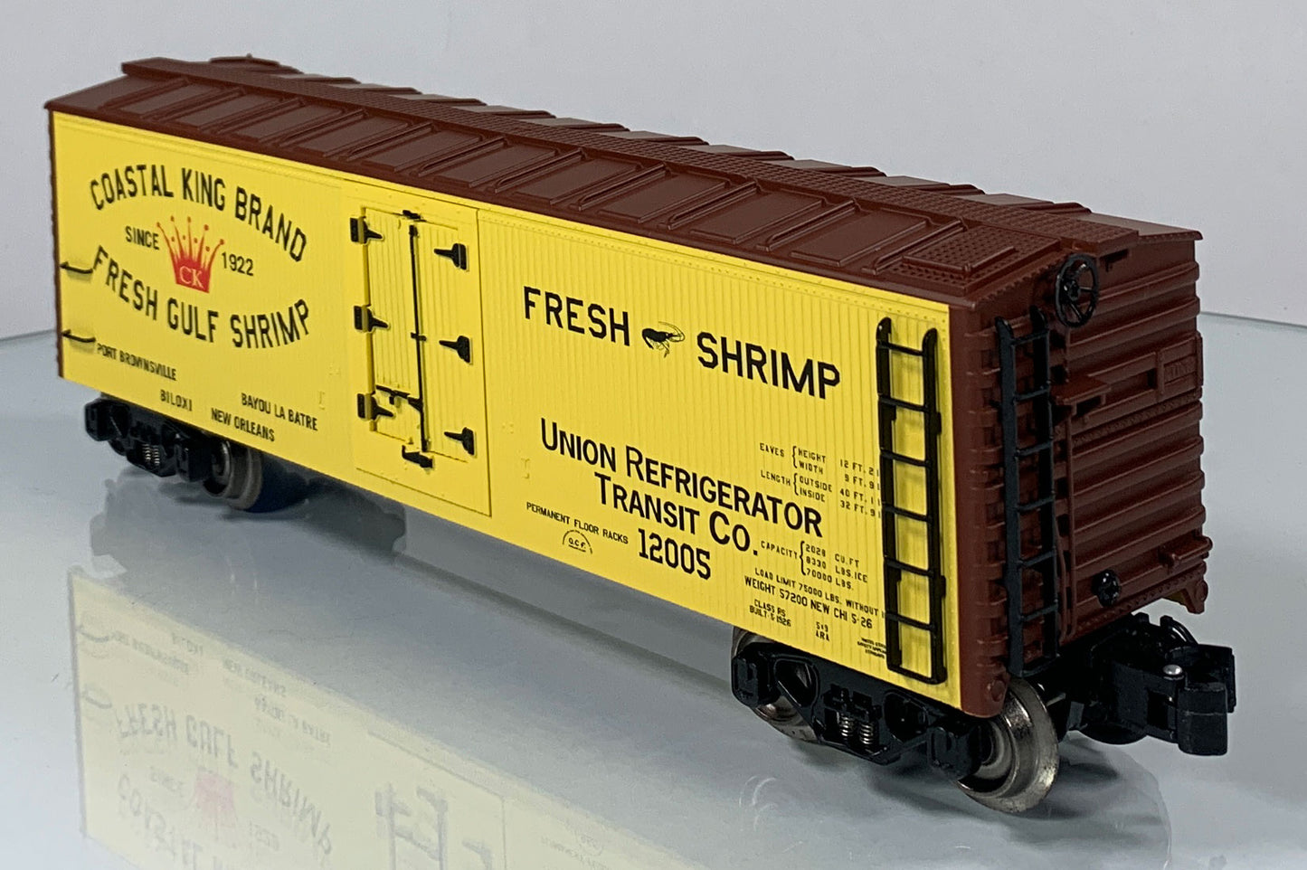 K-LINE • O GAUGE • 2006 Coastal King Brand Shrimp Reefer 6-22314 • NEW OLD STOCK