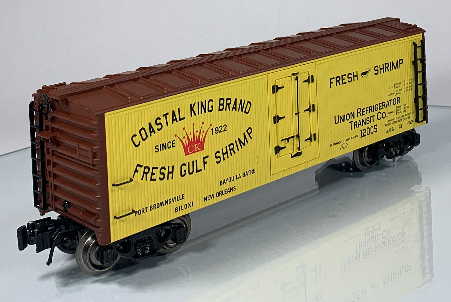 K-LINE • O GAUGE • 2006 Coastal King Brand Shrimp Reefer 6-22314 • NEW OLD STOCK