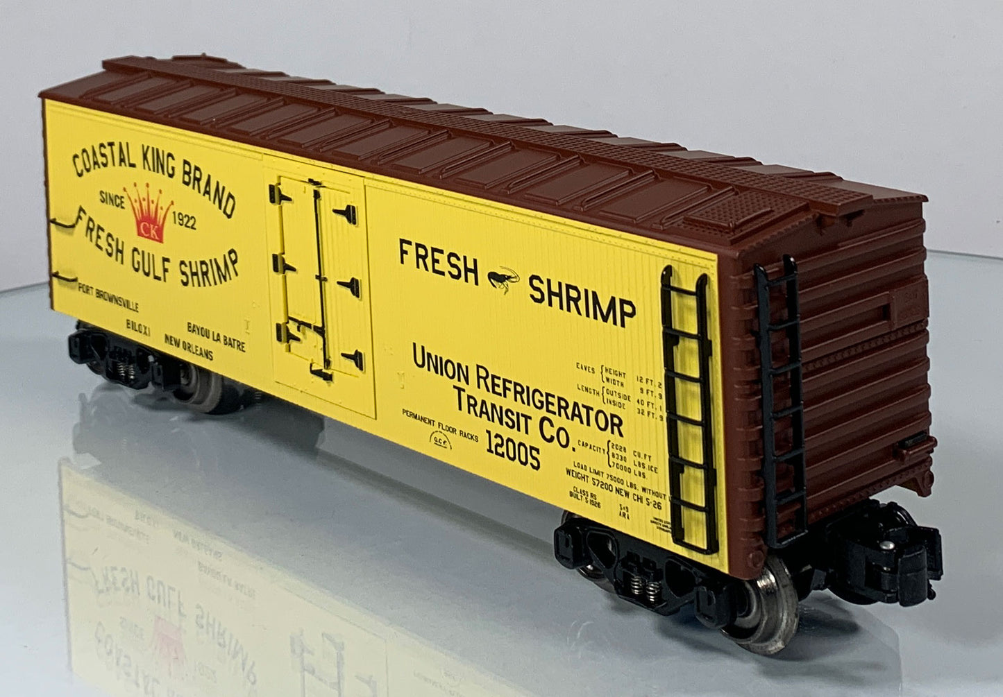 K-LINE • O GAUGE • 2006 Coastal King Brand Shrimp Reefer 6-22314 • NEW OLD STOCK